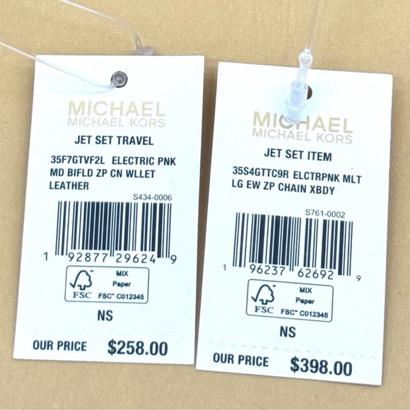 Michael Kors Large EW Crossbody Bag & MD Bifold Zip Chain Wallet Pink - Picture 14 of 14